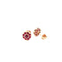 18k rose gold Ruby Flower Earrings with vibrant red ruby gemstones in a floral design
