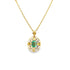 Zia Necklace with 1.59-carat emerald, yellow sapphires, diamonds, and 18K yellow gold chain