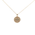 18K gold Zodiac Mini Medallion necklace with Aries sign and rope border on an 18-inch cable chain