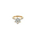 Classic engagement ring with 4.4ct brilliant-cut diamond in 18K yellow gold band adorned with natural diamonds