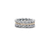 Braided two-toned band with platinum and 18K yellow gold featuring 0.55 carats diamonds and intricate design