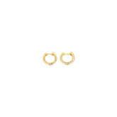 Pair of 18K yellow gold mini hoops earrings with a sleek, lightweight design for everyday elegance