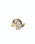 Lucia Engagement Ring with oval diamond and flowing wave-like gold shank, featuring a hidden halo of natural diamonds