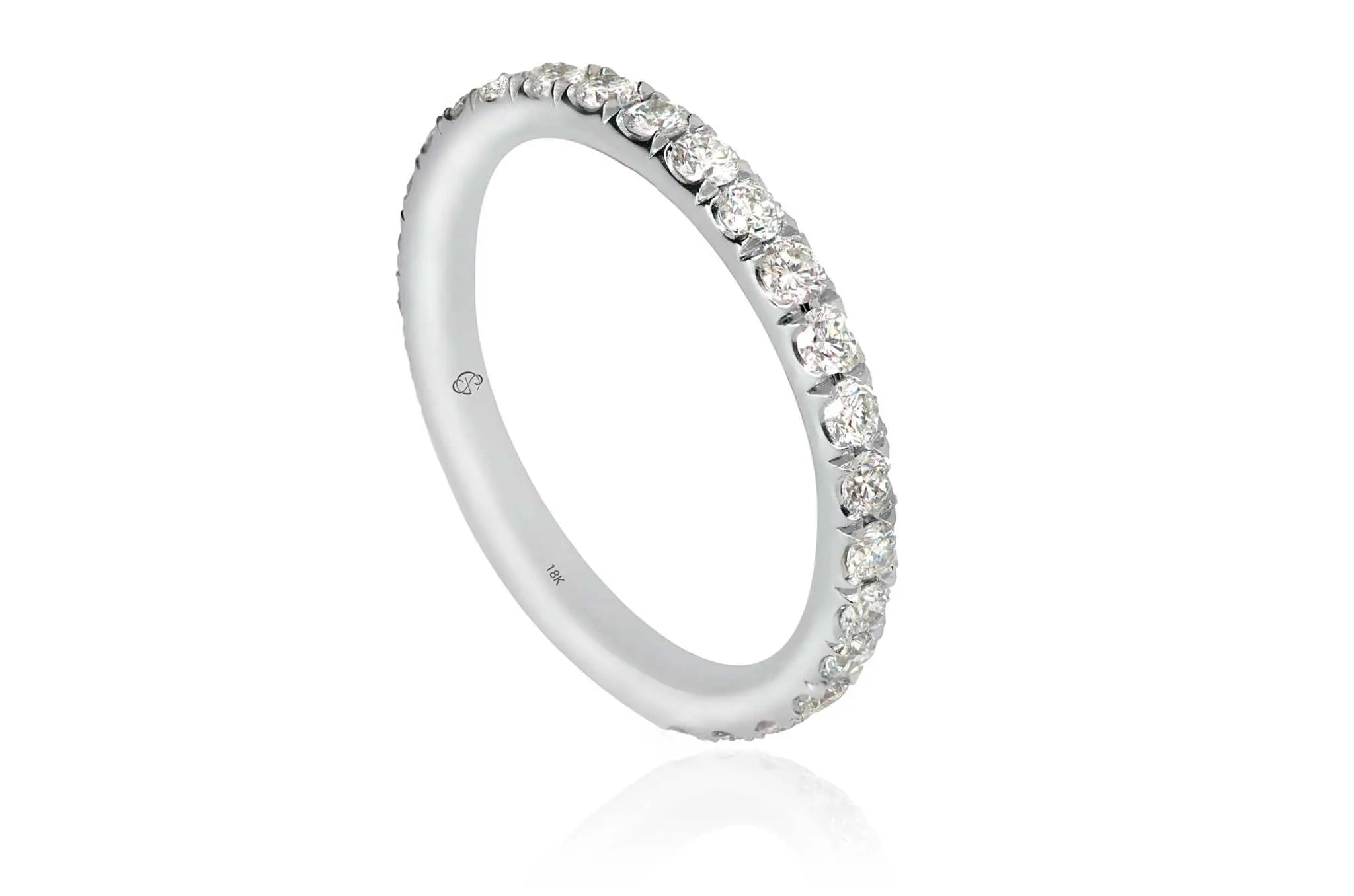 Mona Diamond Wedding Band in 18K yellow gold with 1.06 carats Natural EF VS diamonds, handcrafted luxury ring