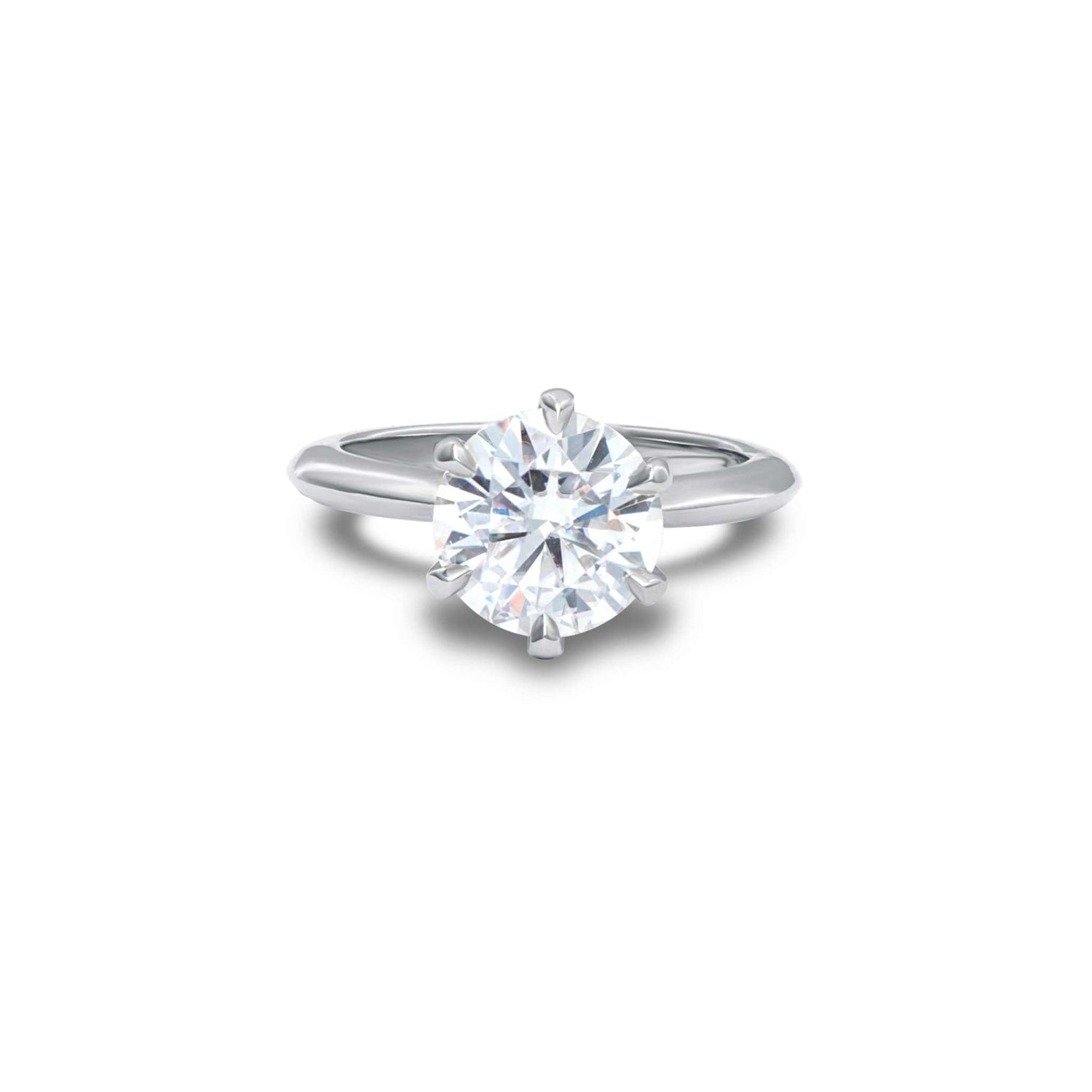Esmeralda Solitaire Engagement Ring with oval-cut diamond in platinum setting