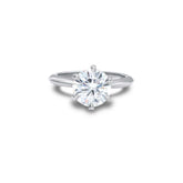 Esmeralda Solitaire Engagement Ring with oval-cut diamond in platinum setting
