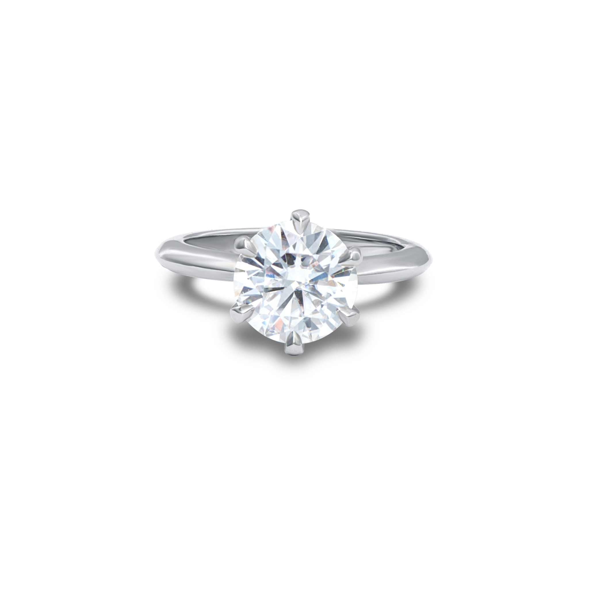 Esmeralda Solitaire Engagement Ring with oval-cut diamond in platinum setting