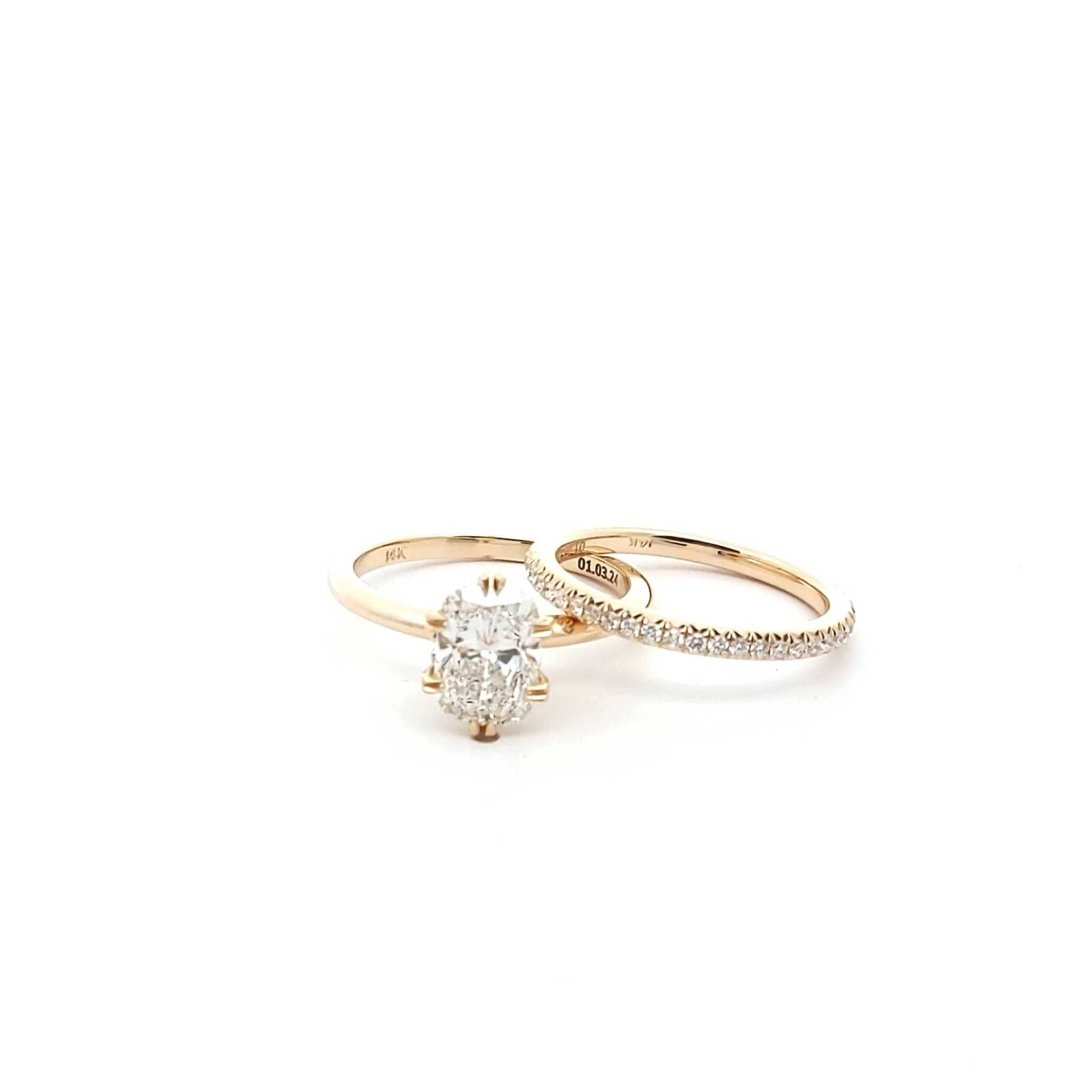 Amaya Solitaire Engagement Ring with cushion-cut diamond and double-prong setting on gold band