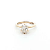 Amaya Solitaire Engagement Ring with cushion-cut diamond and double-prong setting in gold