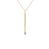 14k yellow gold matchstick necklace pendant with 0.51 carat pave diamonds on cable chain