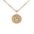 18K gold Zodiac Medallion with Aries symbol and birthstone on cable chain