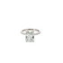 Mimi Hidden Halo Engagement Ring with radiant cut diamond and hidden halo setting on sleek band