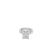 Aiden Engagement Ring with radiant-cut center diamond and eternity band of radiant-cut diamonds