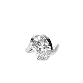 Lucia Engagement Ring with unique angled diamond and wave-like shank design