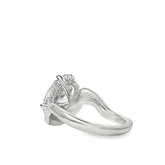 Lucia Engagement Ring with wave-like shank and hidden halo diamonds in white gold