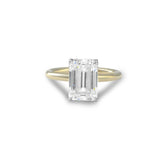 Mimi Hidden Halo Engagement Ring with radiant cut diamond and sleek band