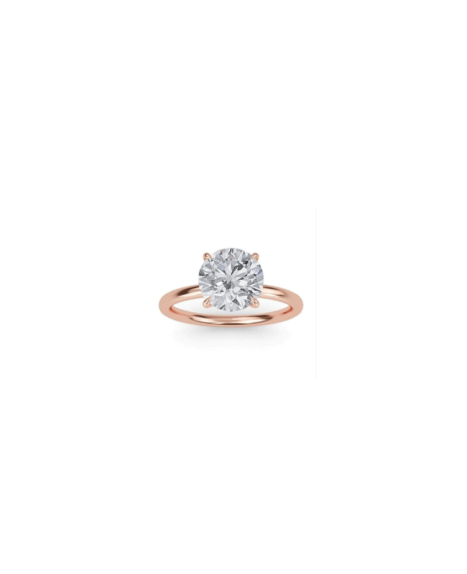 Cleo Solitaire Engagement Ring with 2ct brilliant cut diamond set in rose gold band
