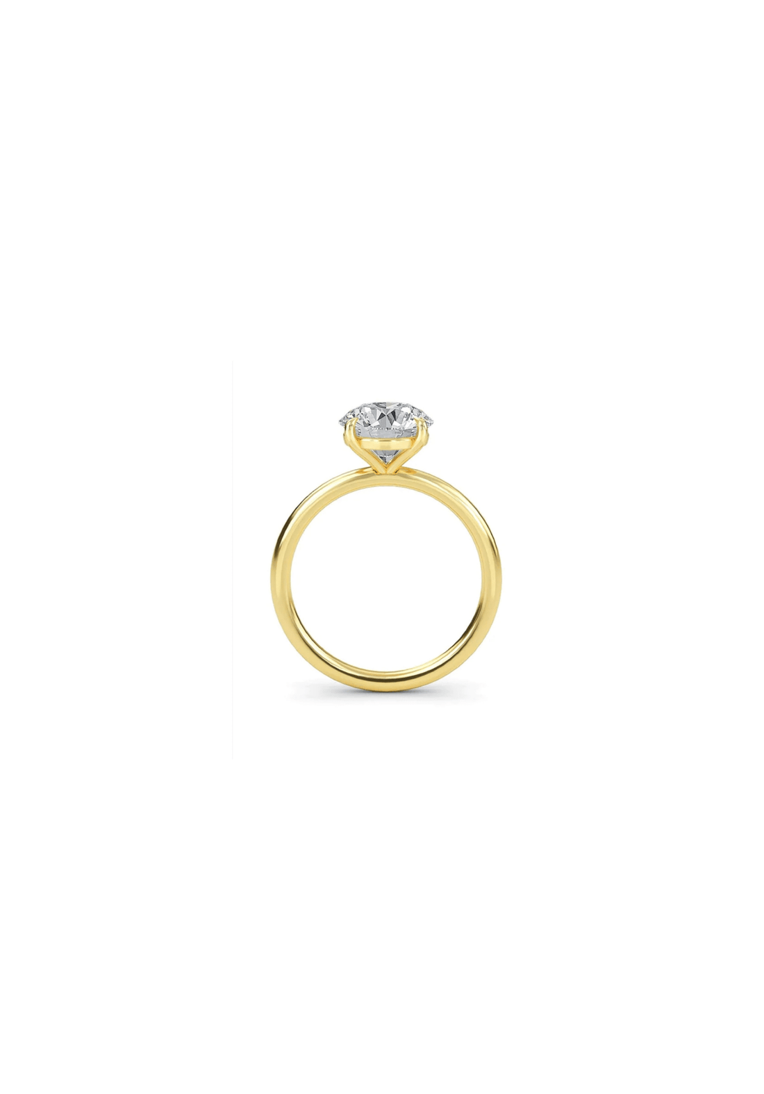 Cleo Solitaire Engagement Ring with 2ct brilliant diamond in 18K gold or platinum, elegant and timeless design