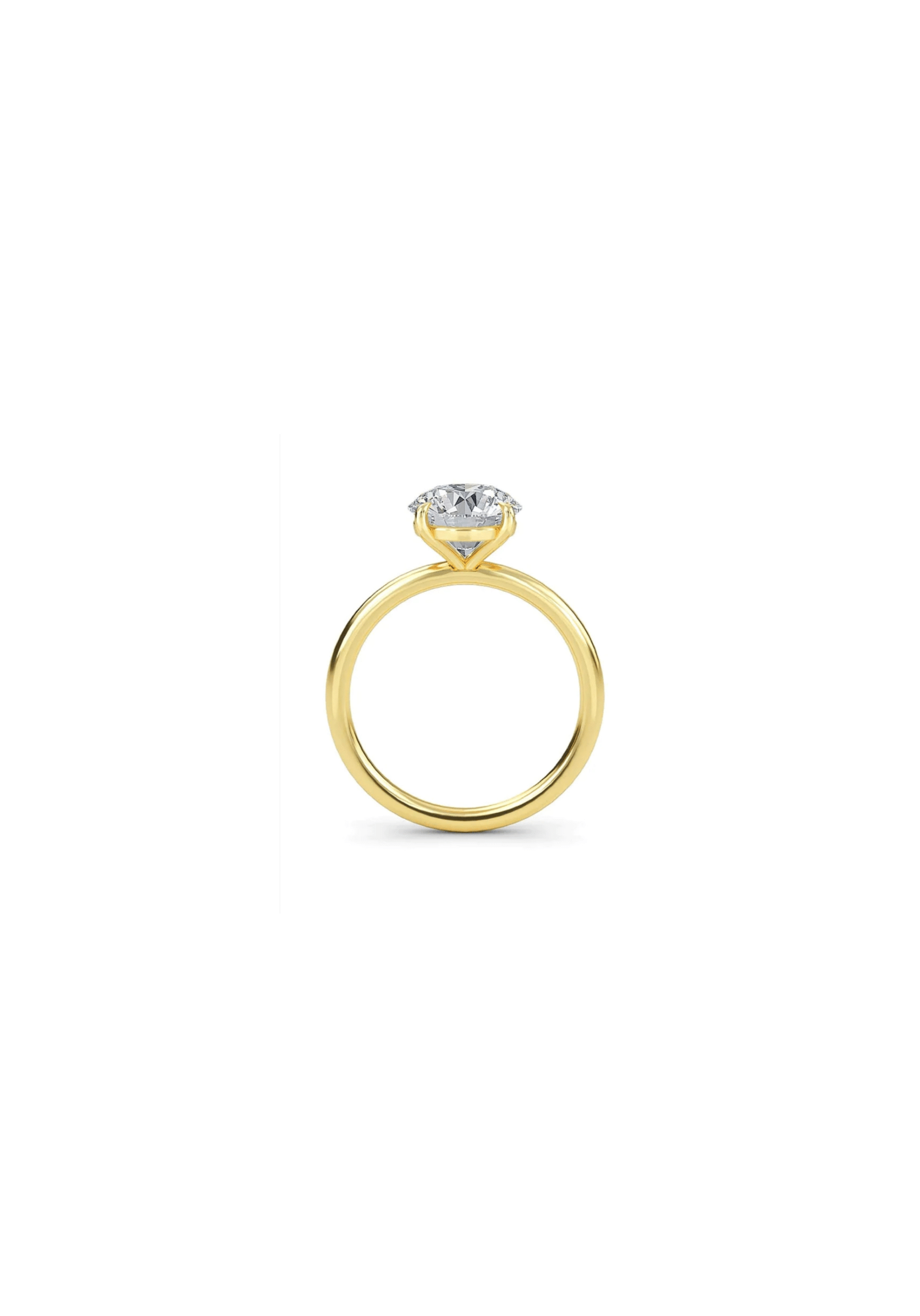 Cleo Solitaire Engagement Ring with 2ct brilliant diamond in 18K gold or platinum, elegant and timeless design