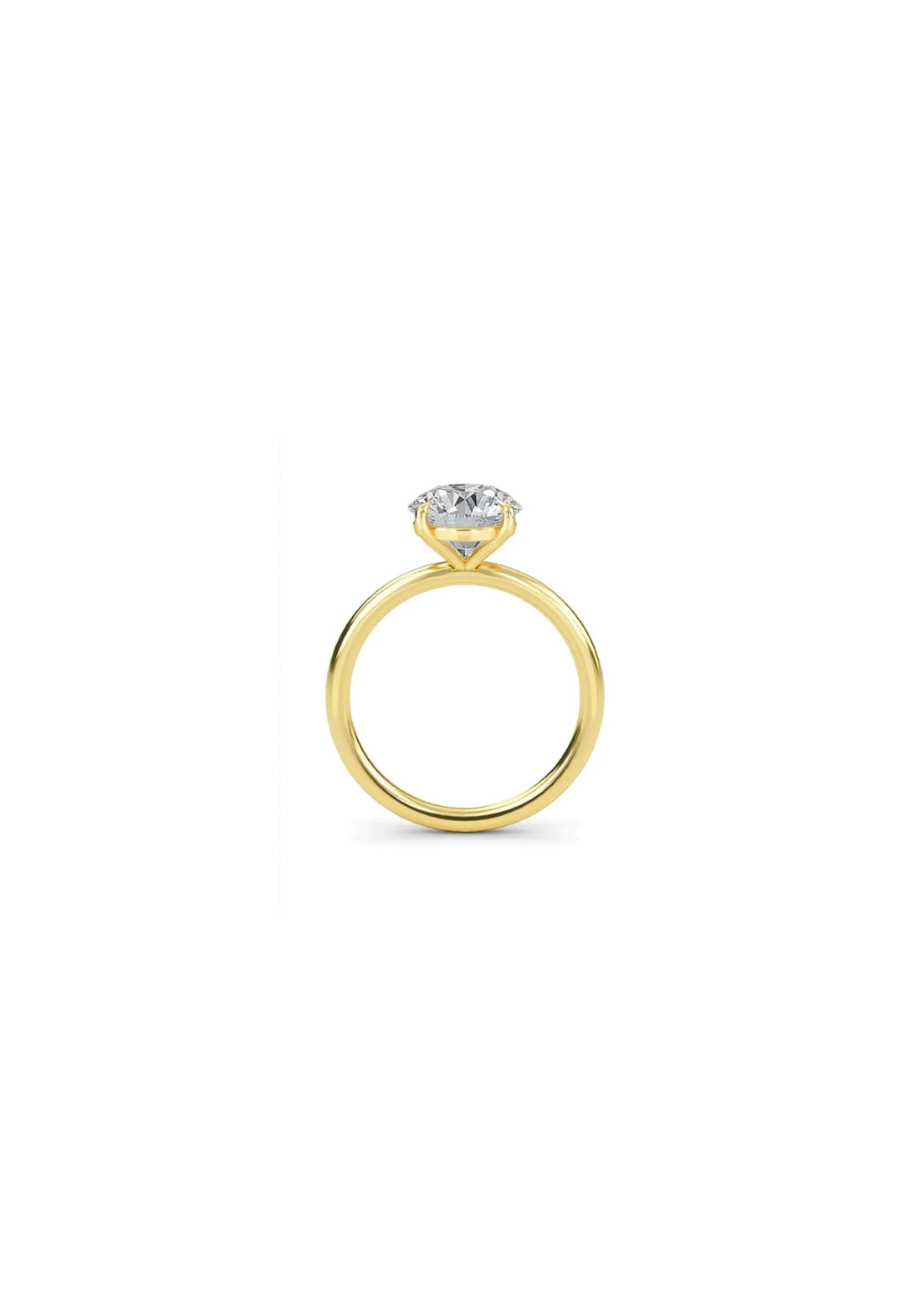 Cleo Solitaire Engagement Ring with 2ct brilliant diamond in 18K gold or platinum, elegant and timeless design