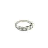 Delilah 5 Stone Anniversary Band platinum ring with five emerald cut diamonds