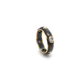 Micah Wedding Band size 6.25 with black finish and round VS diamonds