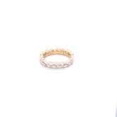 18K yellow gold Bella wedding band with 0.85 carats FG VS1 round and marquise diamonds
