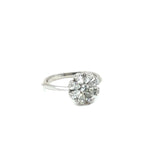 Xena Engagement Ring platinum band with pear-shaped diamonds in flower design