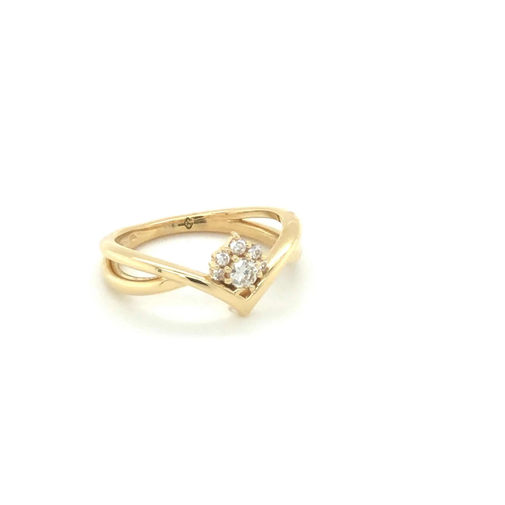 Gracie Diamond Promise Ring 18K yellow gold band with 0.17-carat diamond centerpiece