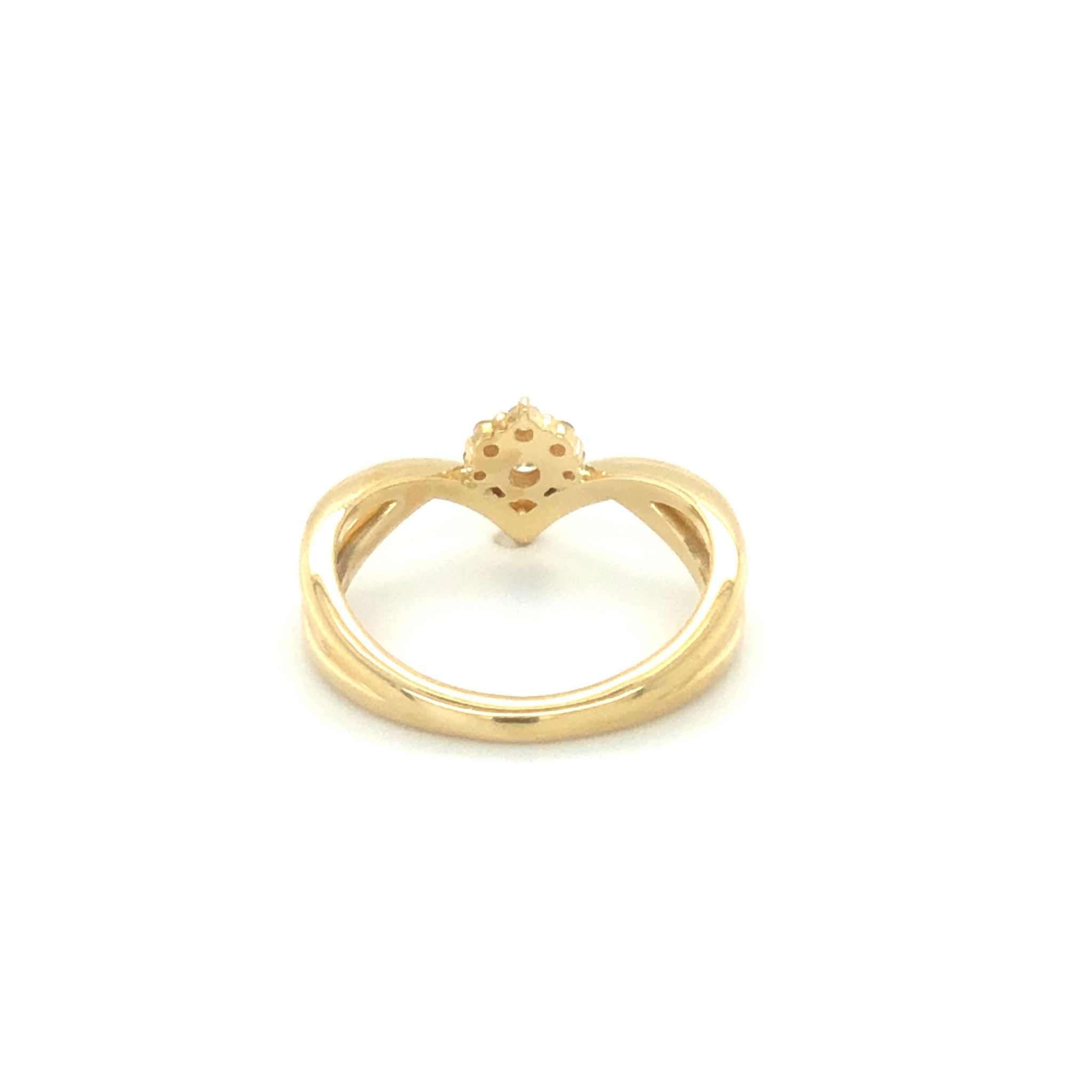 Gracie Diamond Promise Ring in 18K yellow gold with 0.17-carat diamond and delicate band