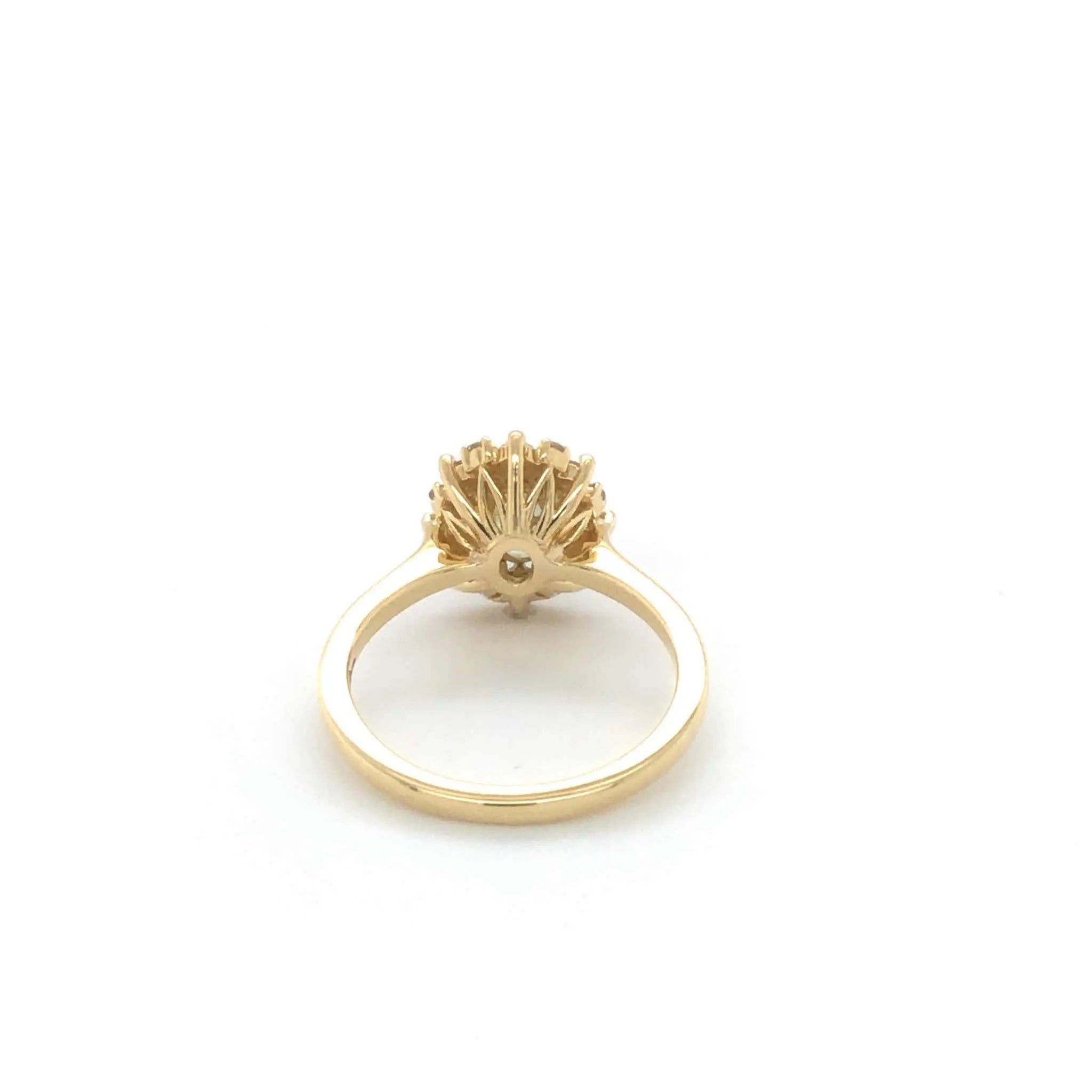 Jessica Alternative Engagement Ring in 18K yellow gold with 0.98-carat tourmaline and 0.37 carats of diamonds