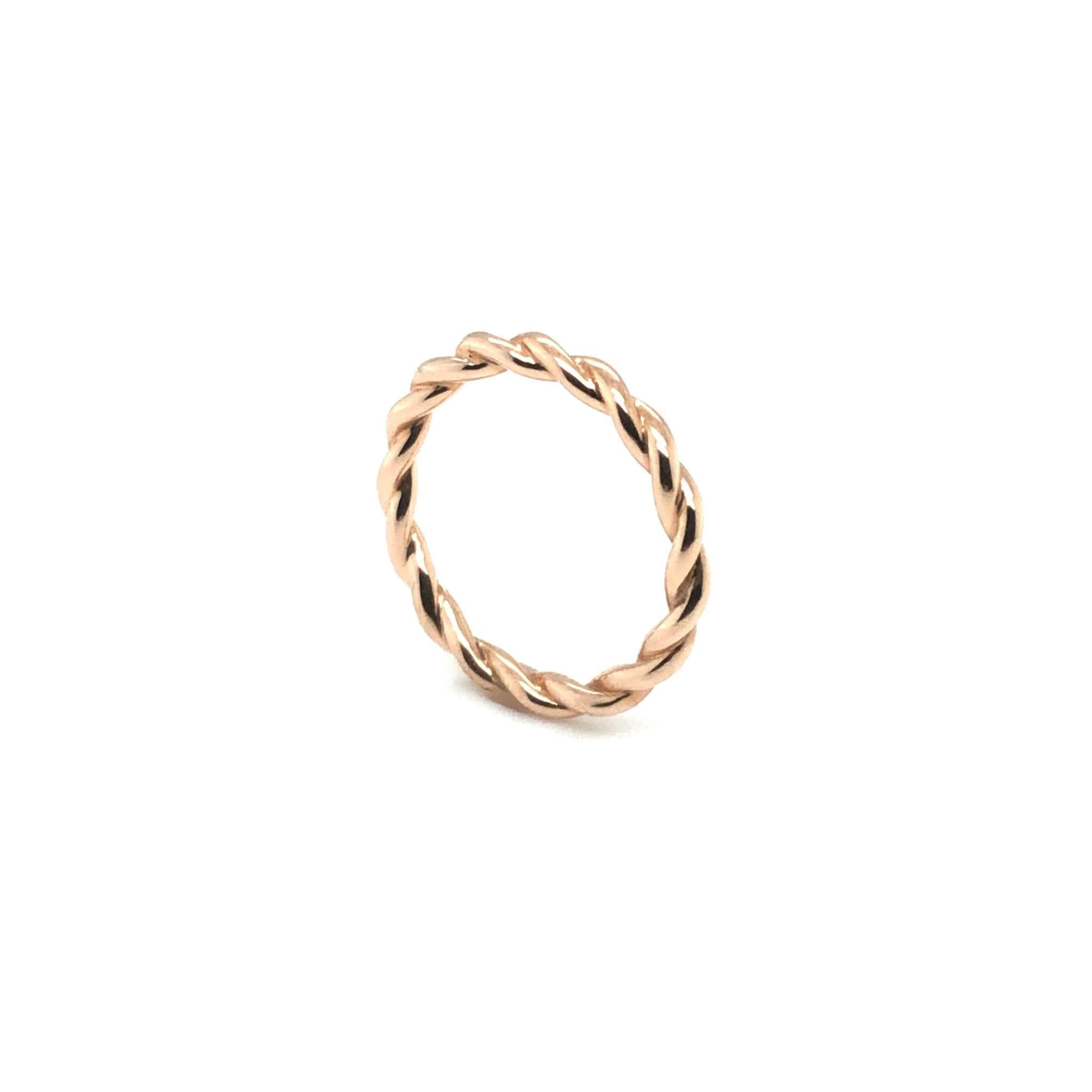 Eva Wedding Band twisted rose gold ring symbolizing commitment and elegance