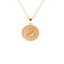 18K gold Zodiac Mini Medallion necklace with scorpion design and rope border on 18-inch chain