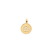 18K solid yellow gold Zodiac Charm pendant with polished rope border and zodiac symbol design