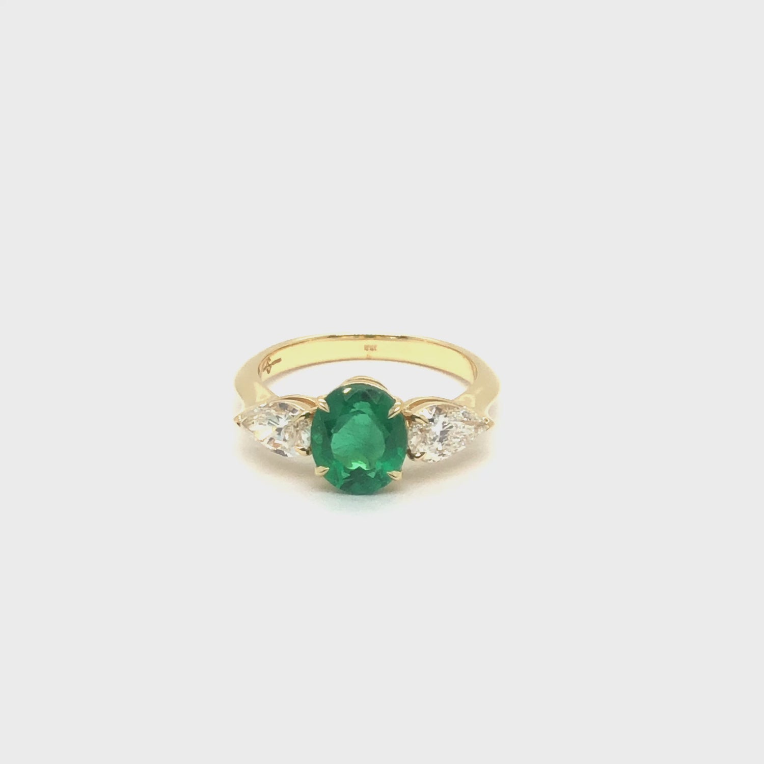 Sofia Engagement Ring with Emerald and Diamonds