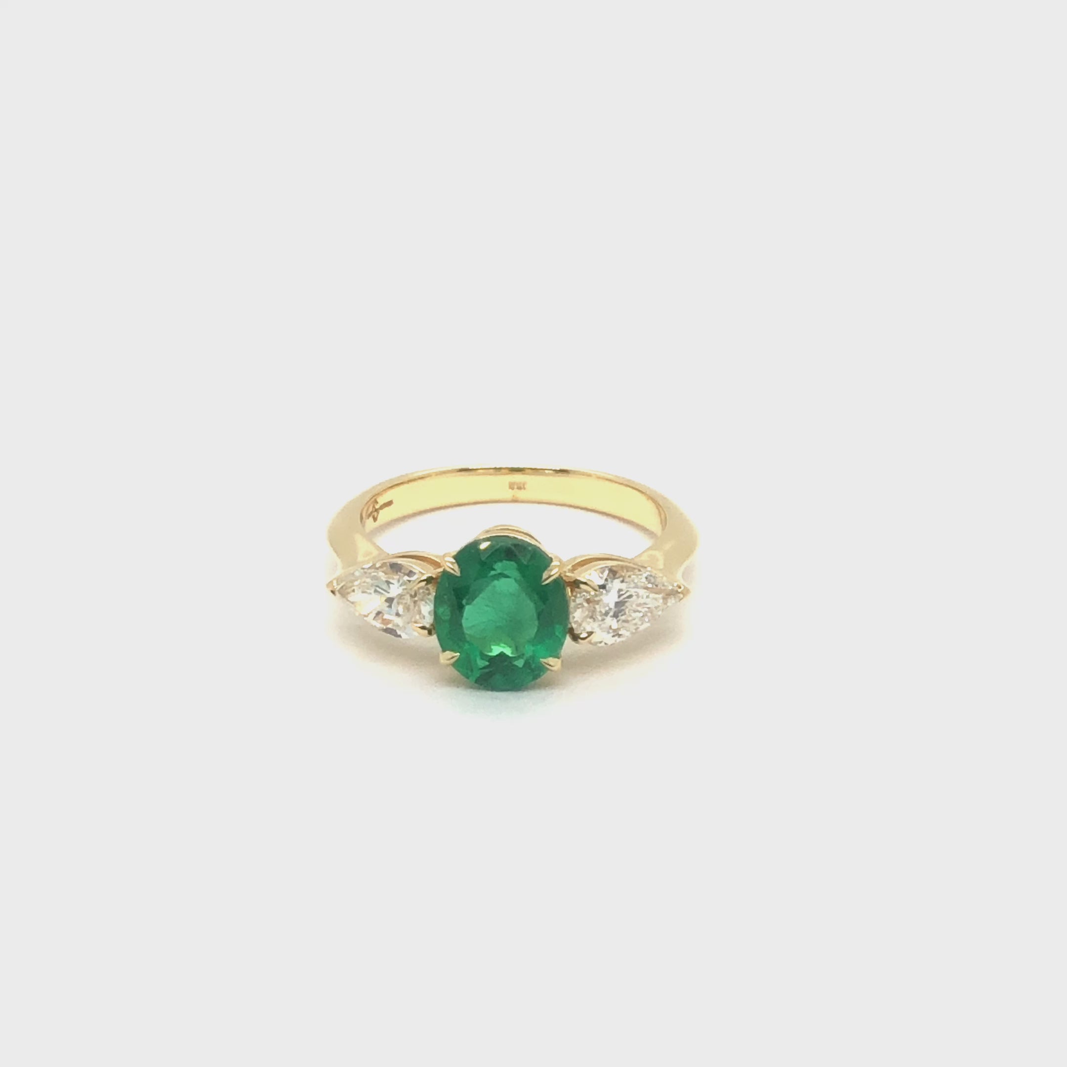 Sofia Engagement Ring with Emerald and Diamonds