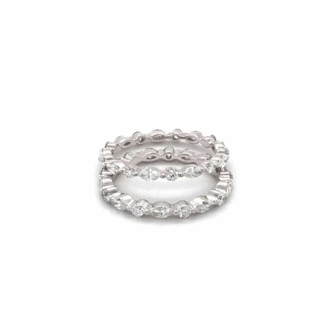 Bella wedding band in 18K yellow gold with round and marquise diamonds, elegant and timeless design