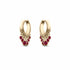 Pair of Nina Hoop earrings in 18K gold with bezel-set diamond-cut rubies totaling 0.65ct