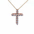 18k gold Diamond Cross pendant with sparkling F VS1 diamonds on 18-inch cable chain, handcrafted in NYC