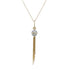 Elegant Diamond Sphere Necklace with 3.15 carat VS diamond, 18K yellow and white gold, adjustable chain, and tassel pendant