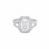 Alara Engagement Ring with 4-carat radiant-cut moissanite and diamond pavé setting in white gold