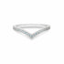 Ava Wedding Band in platinum with delicate milgrain edge and round fancy blue diamonds in a V-shaped design
