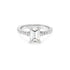 Dafna Engagement Ring with emerald-cut diamond and pavé-set VS diamonds on white gold band