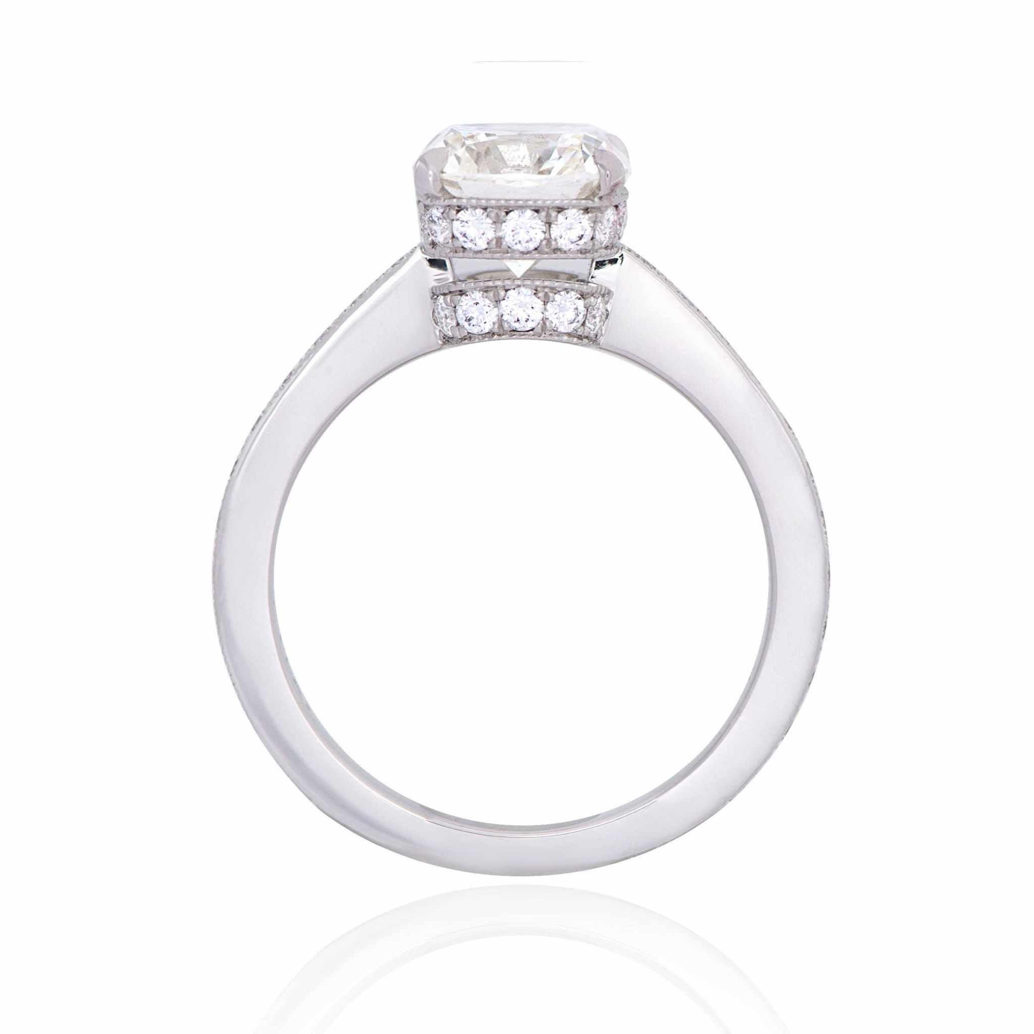 Daniella Engagement Ring in white gold with center diamond and accent diamonds on band