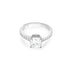 Daniella Engagement Ring in white gold with cushion-cut center diamond and pavé diamond band
