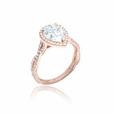 Gina Pear Shape Engagement Ring with pear-shaped diamond and twisted pave band in rose gold