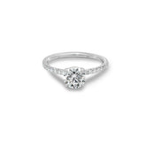 Lauren Engagement Ring with 2-carat brilliant-cut diamond and halo of VS diamonds in platinum setting