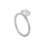 Lauren Engagement Ring with 2-carat brilliant-cut diamond and halo of VS diamonds in platinum setting
