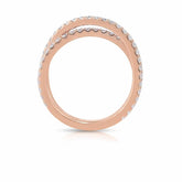 Leila Diamond Wedding Band in rose gold with round F VS1 diamonds, timeless and elegant design