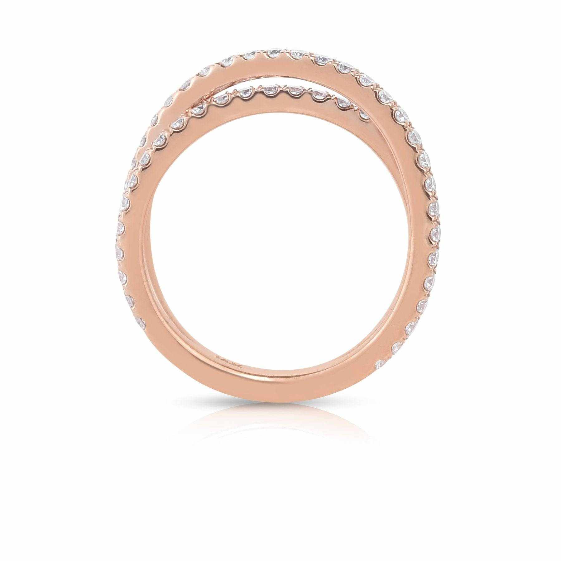 Leila Diamond Wedding Band in rose gold with round diamonds and elegant design